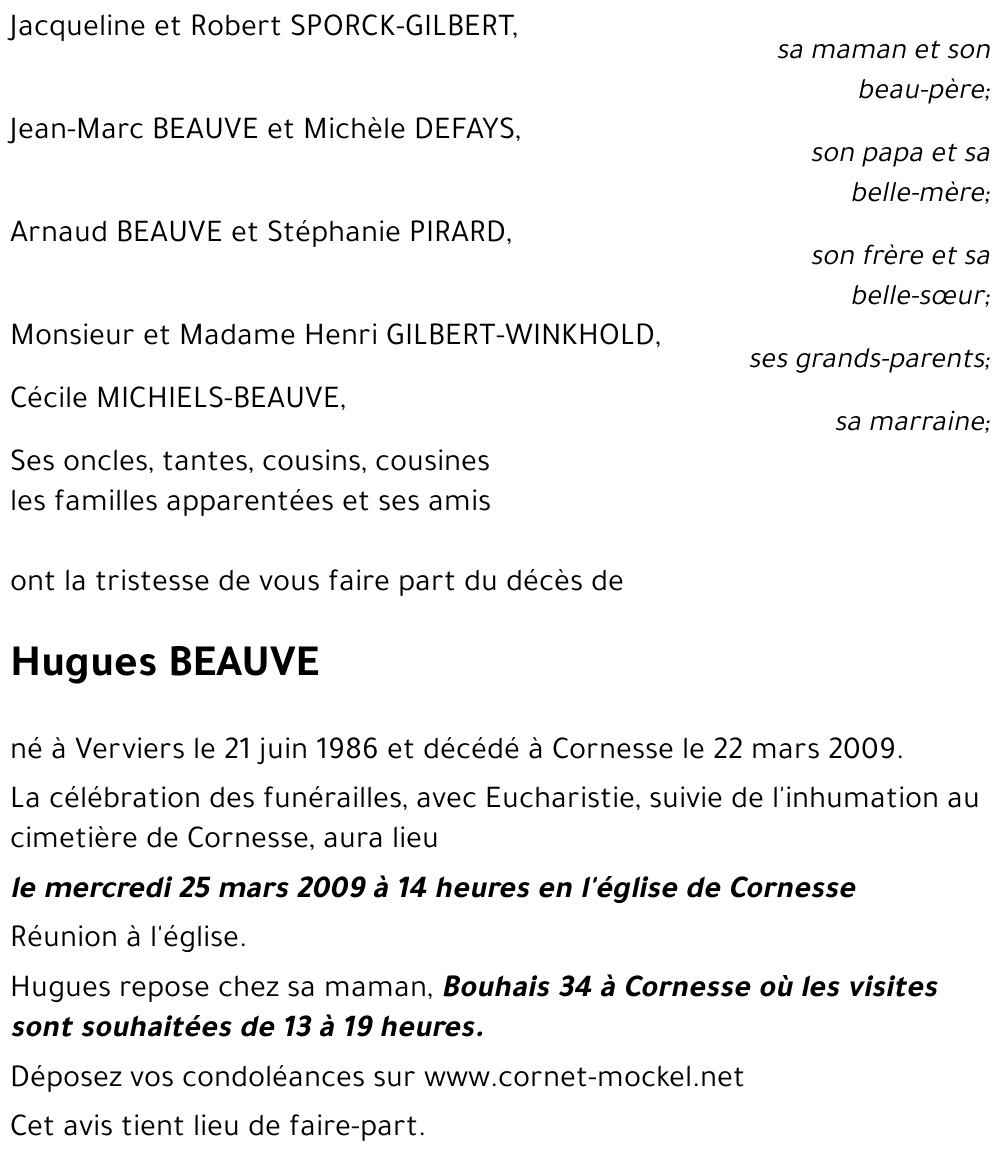 Hugues BEAUVE