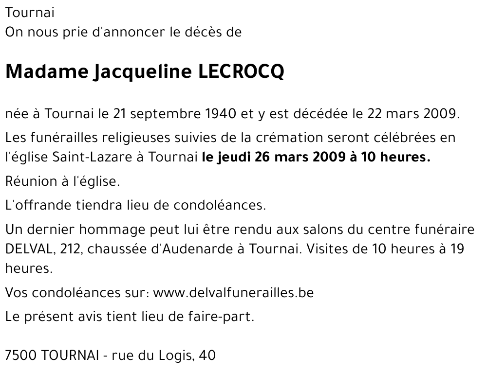 Jacqueline LECROCQ