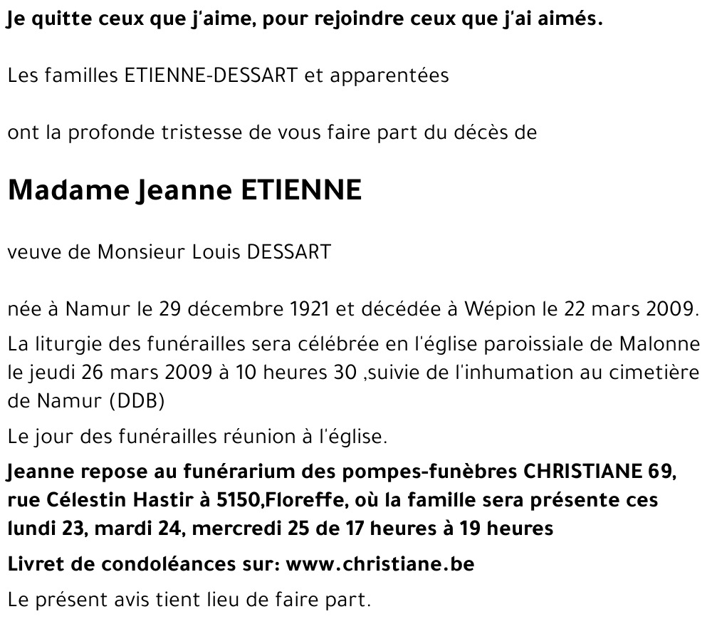 Jeanne ETIENNE