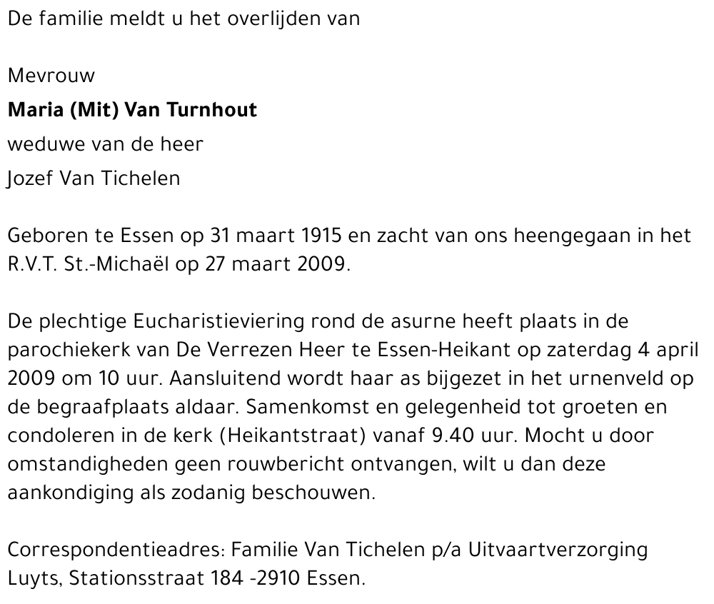 Maria (Mit) Van Turnhout