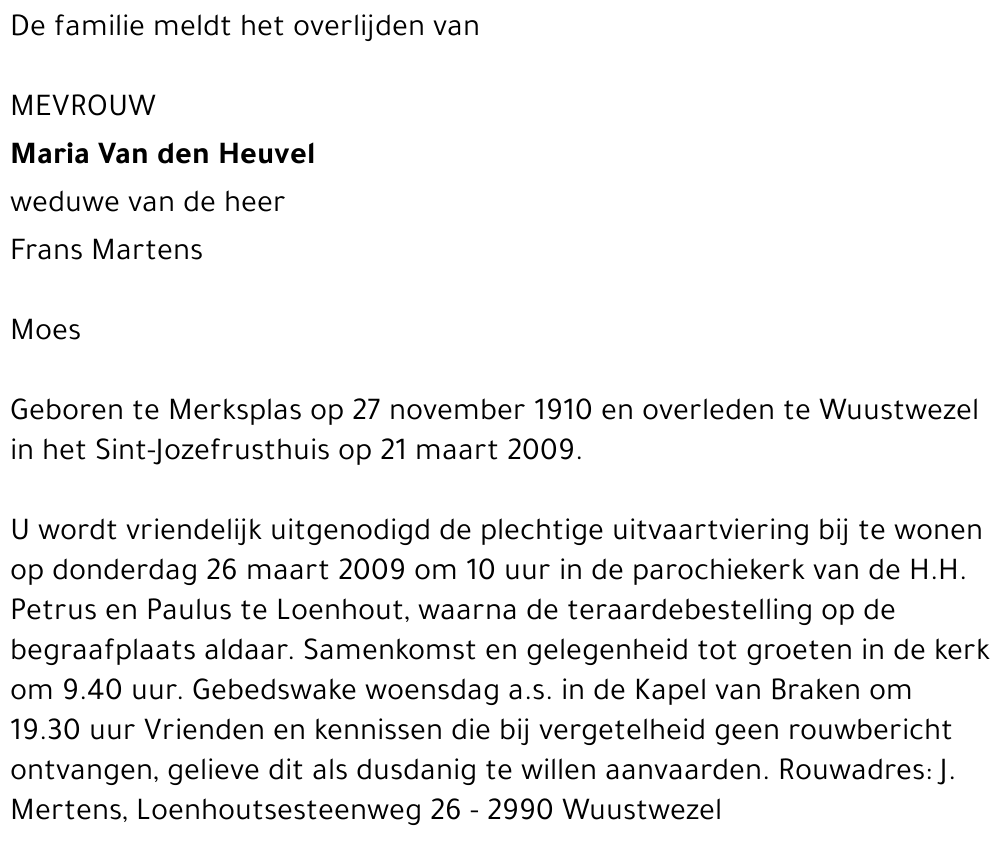 Maria Van den Heuvel