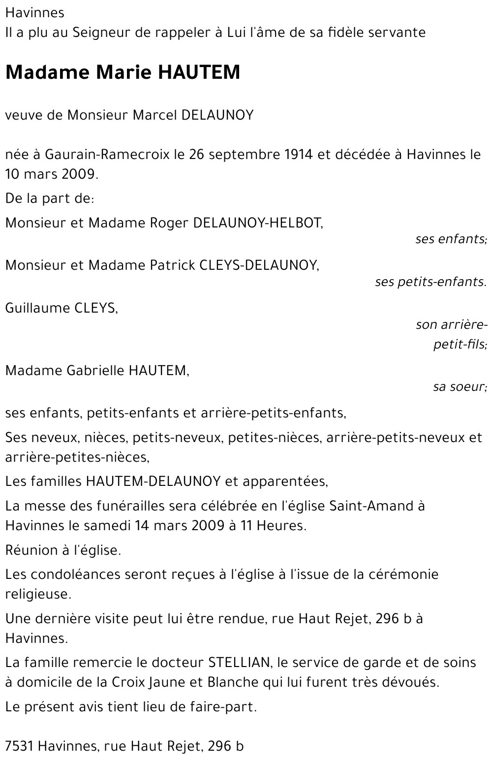 Marie HAUTEM