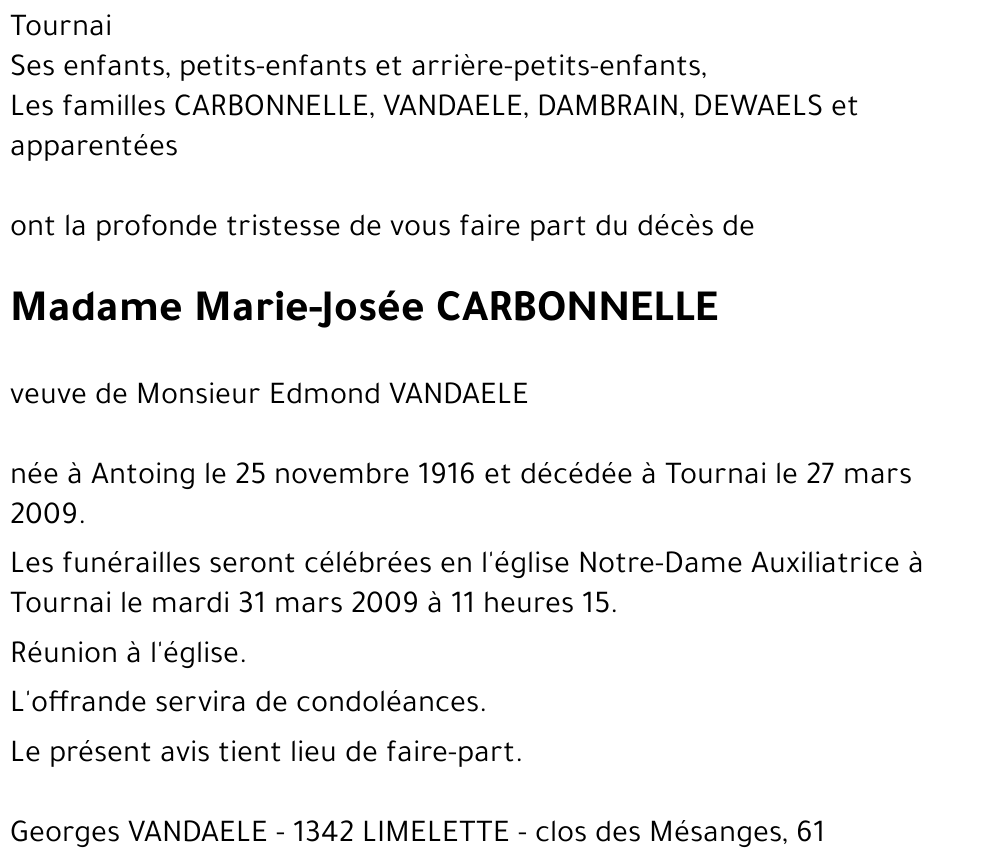 Marie-Josée CARBONNELLE