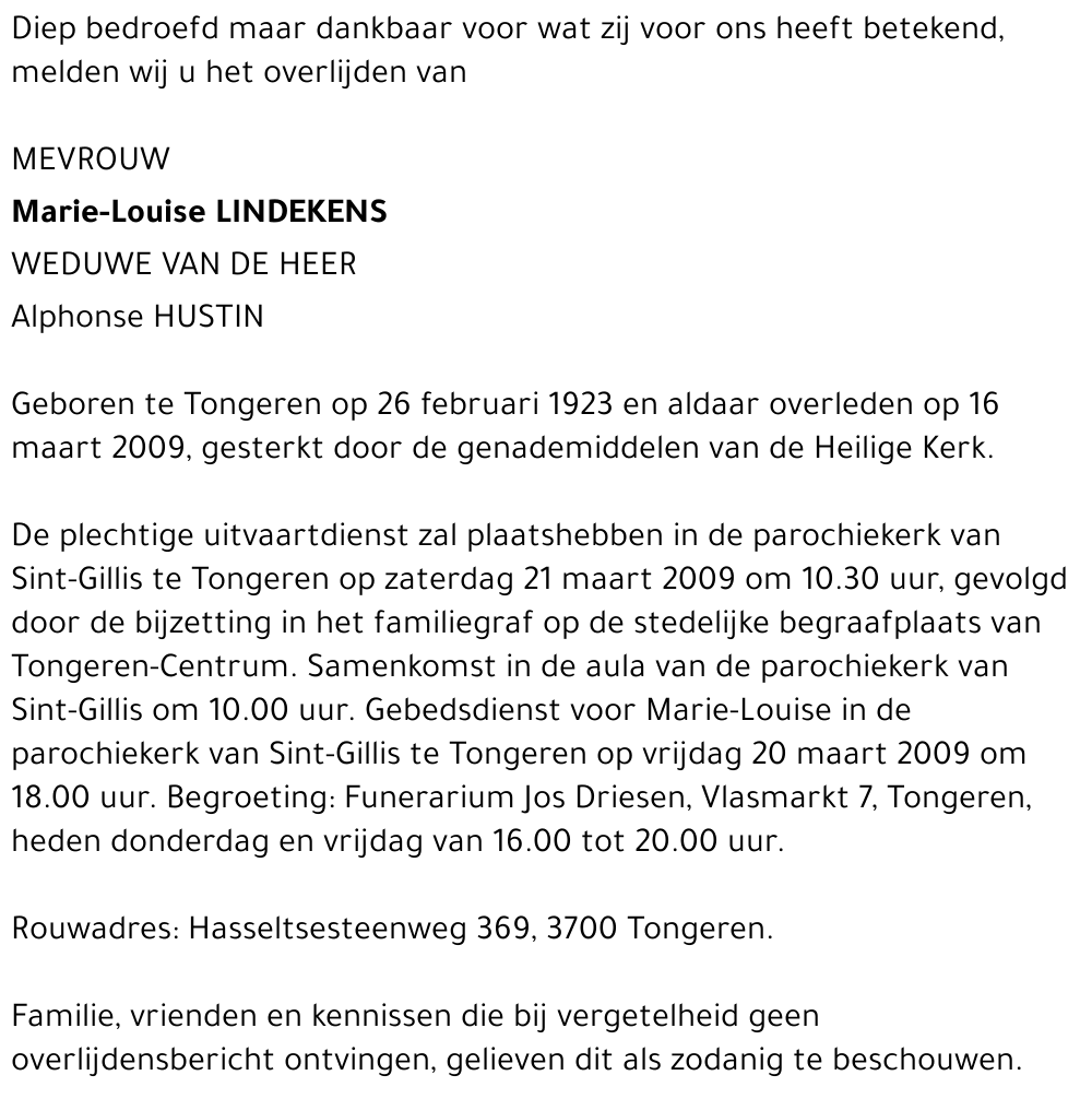 Marie-Louise Lindekens