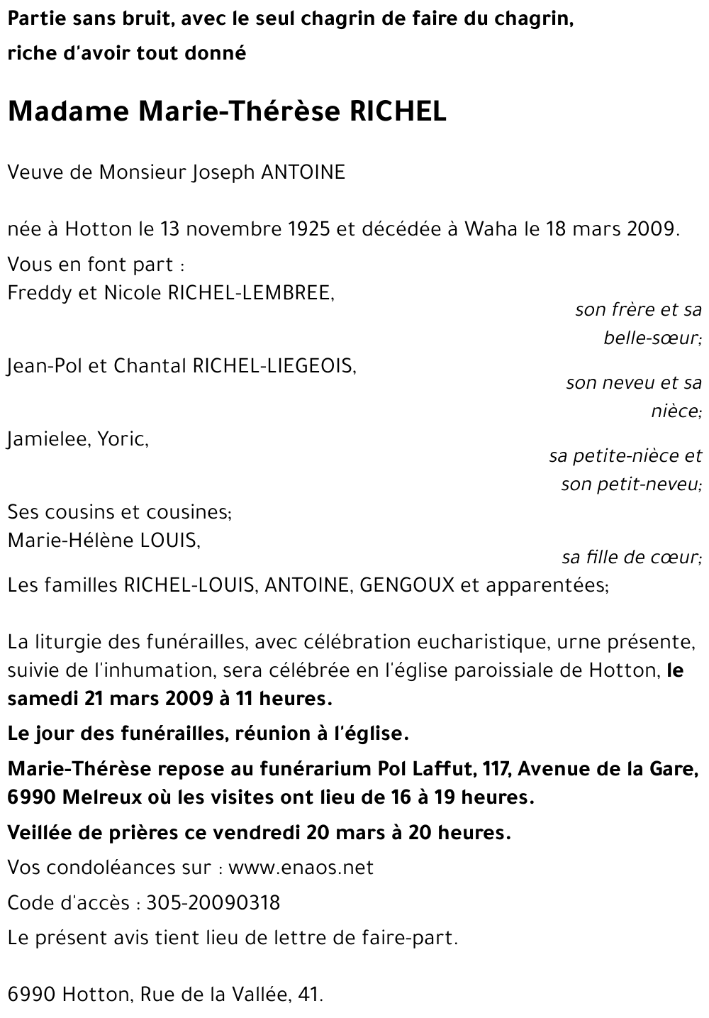 Marie-Thérèse RICHEL