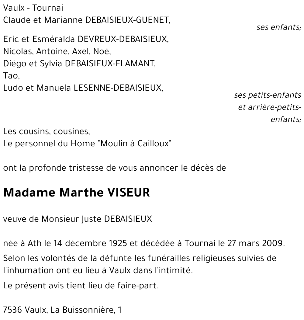 Marthe VISEUR