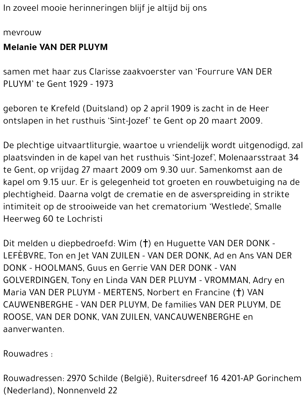 Melanie VAN DER PLUYM