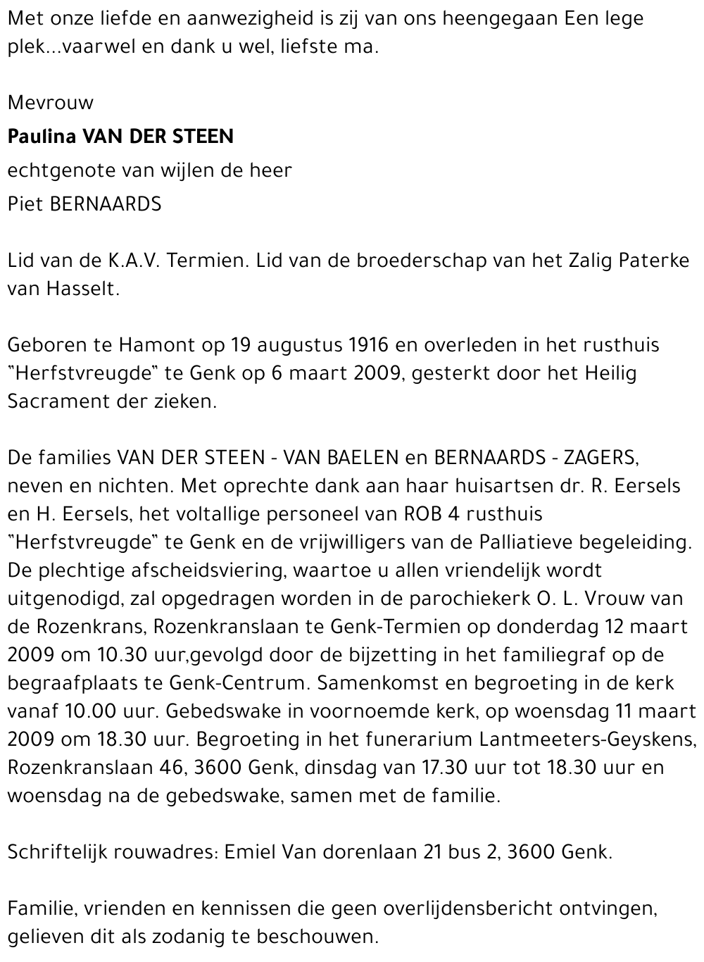 Paulina VAN DER STEEN