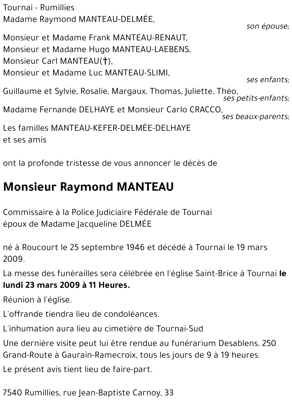 Raymond MANTEAU