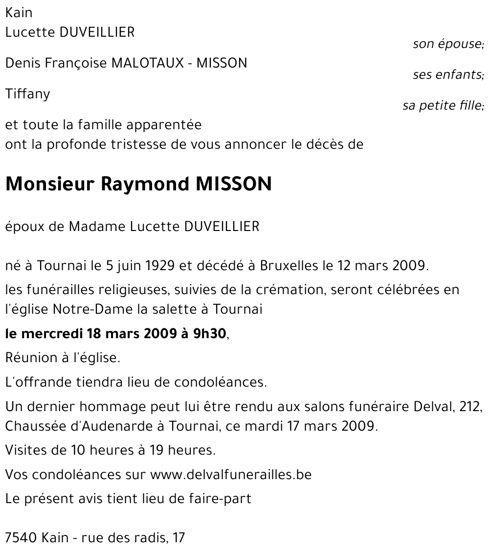 Raymond MISSON
