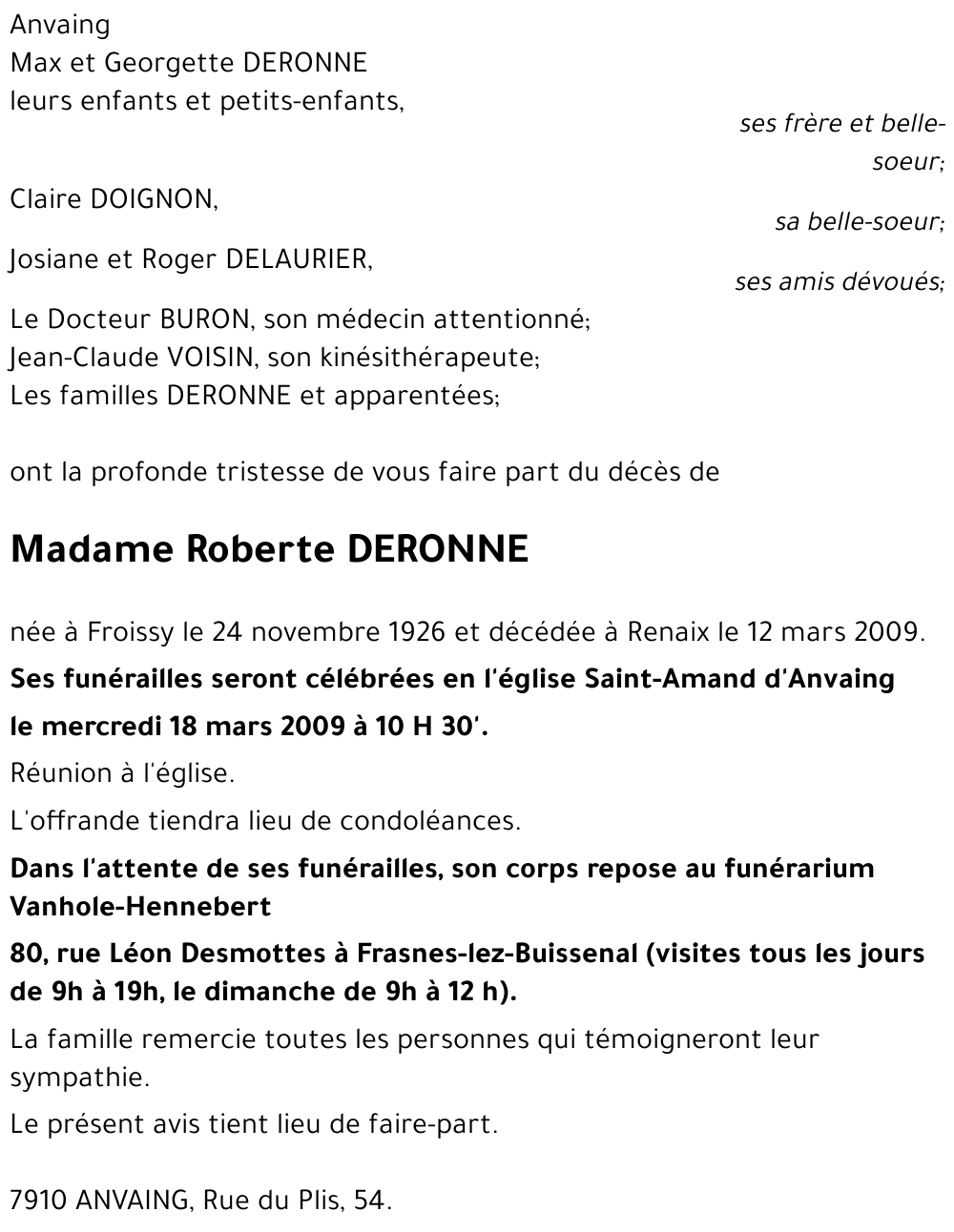 Roberte DERONNE