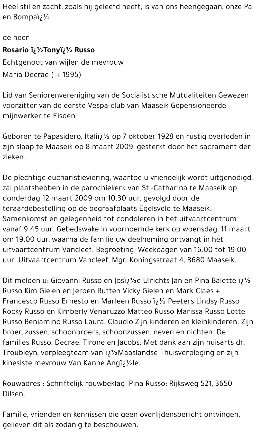 Rosario (Tony) Russo