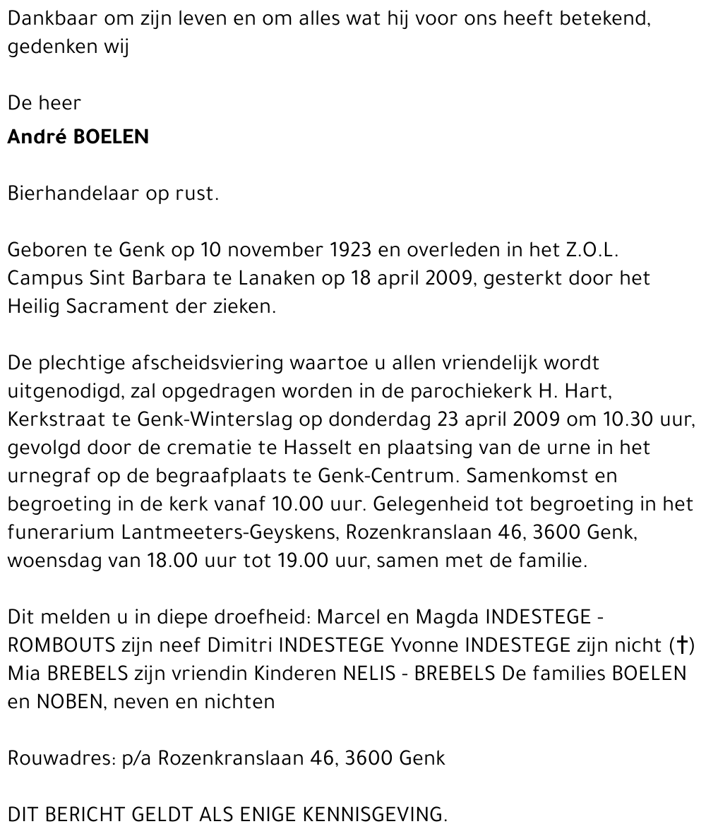 BOELEN André