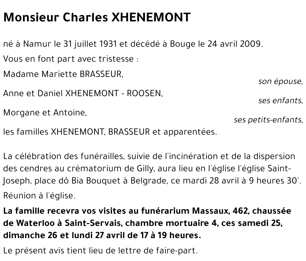 Charles XHENEMONT