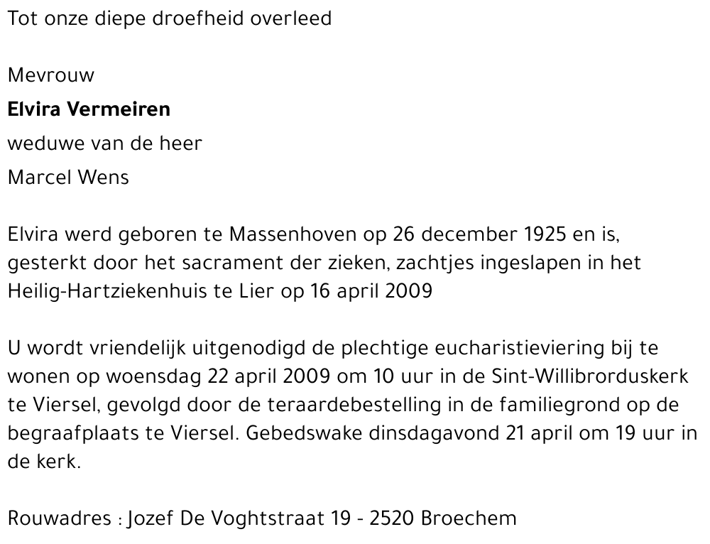 Elvira VERMEIREN
