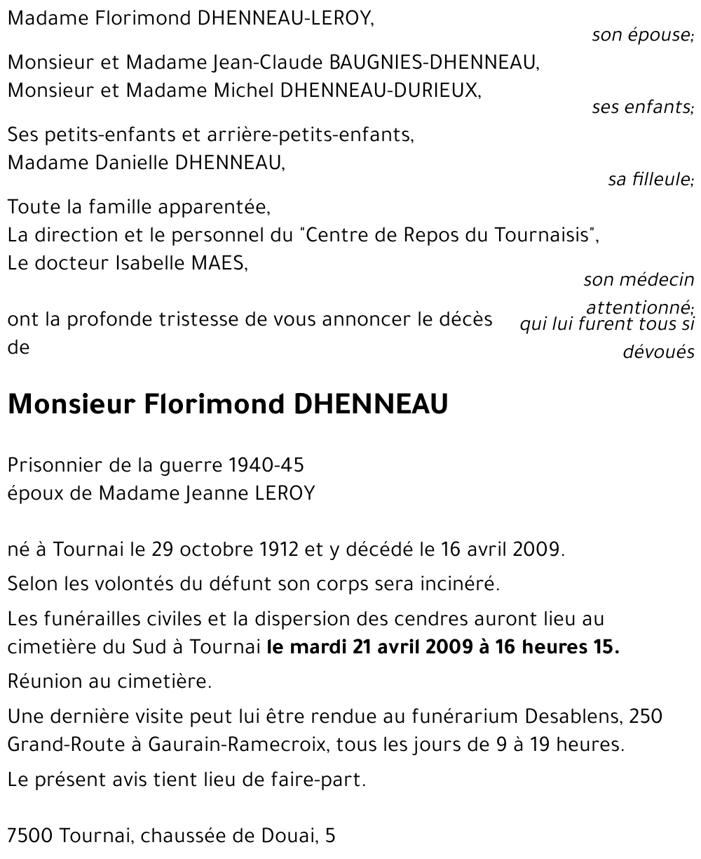 Florimond DHENNEAU