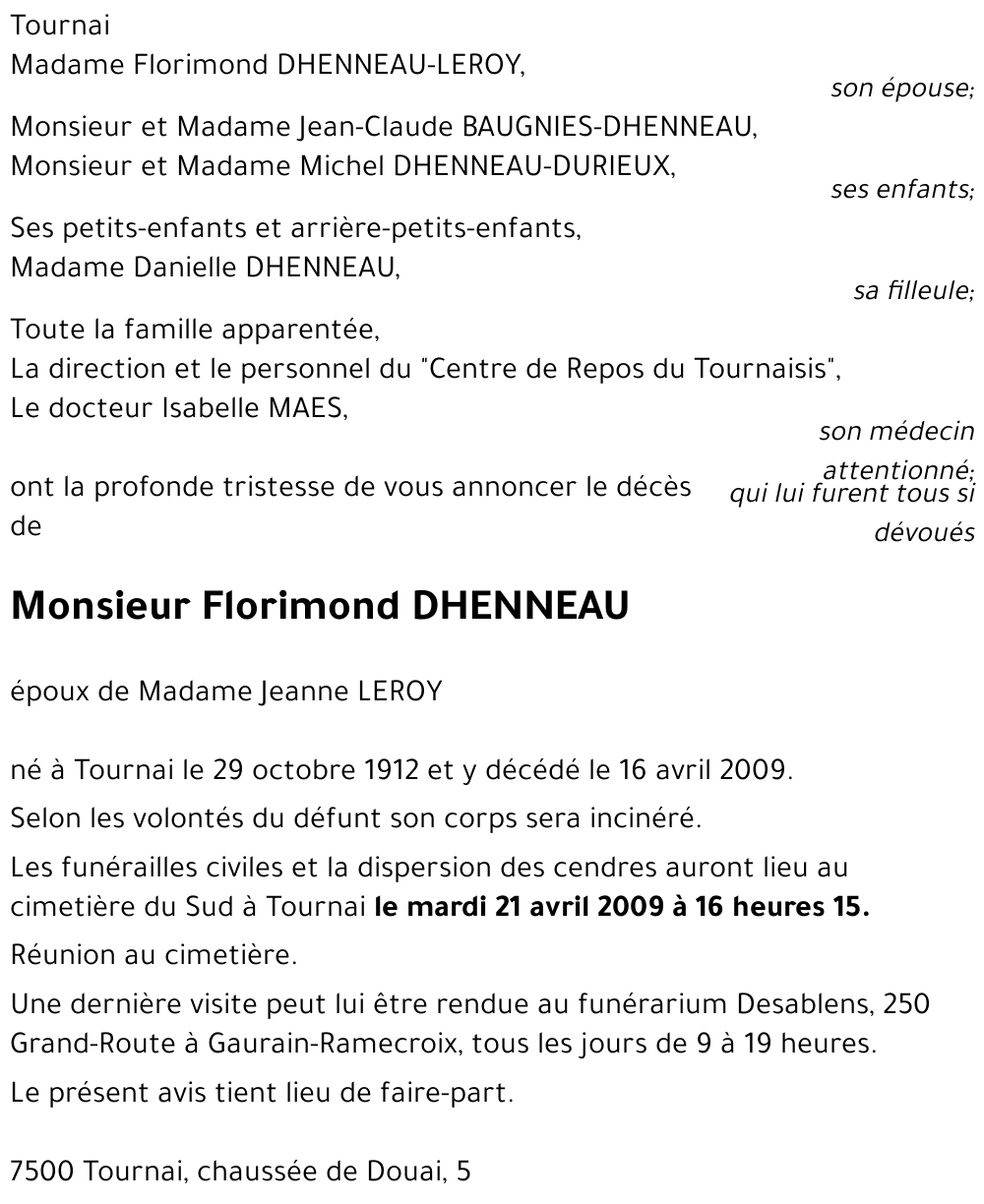 Florimond DHENNEAU