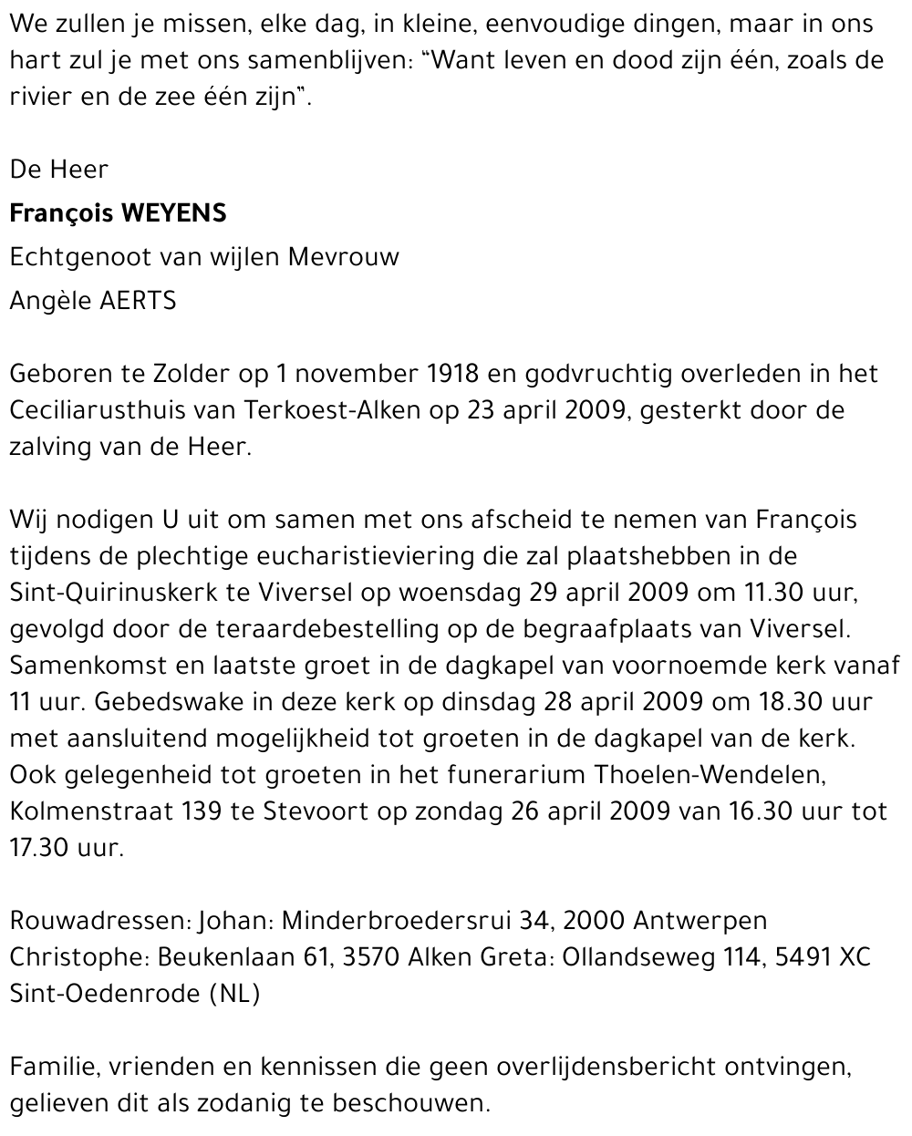 François WEYENS