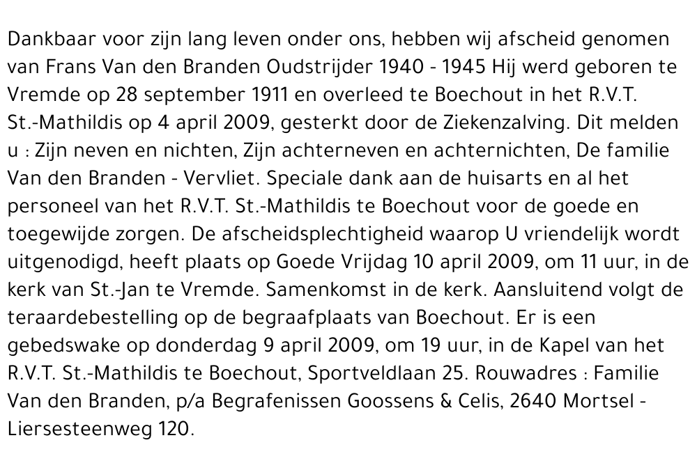 Frans Van den Branden