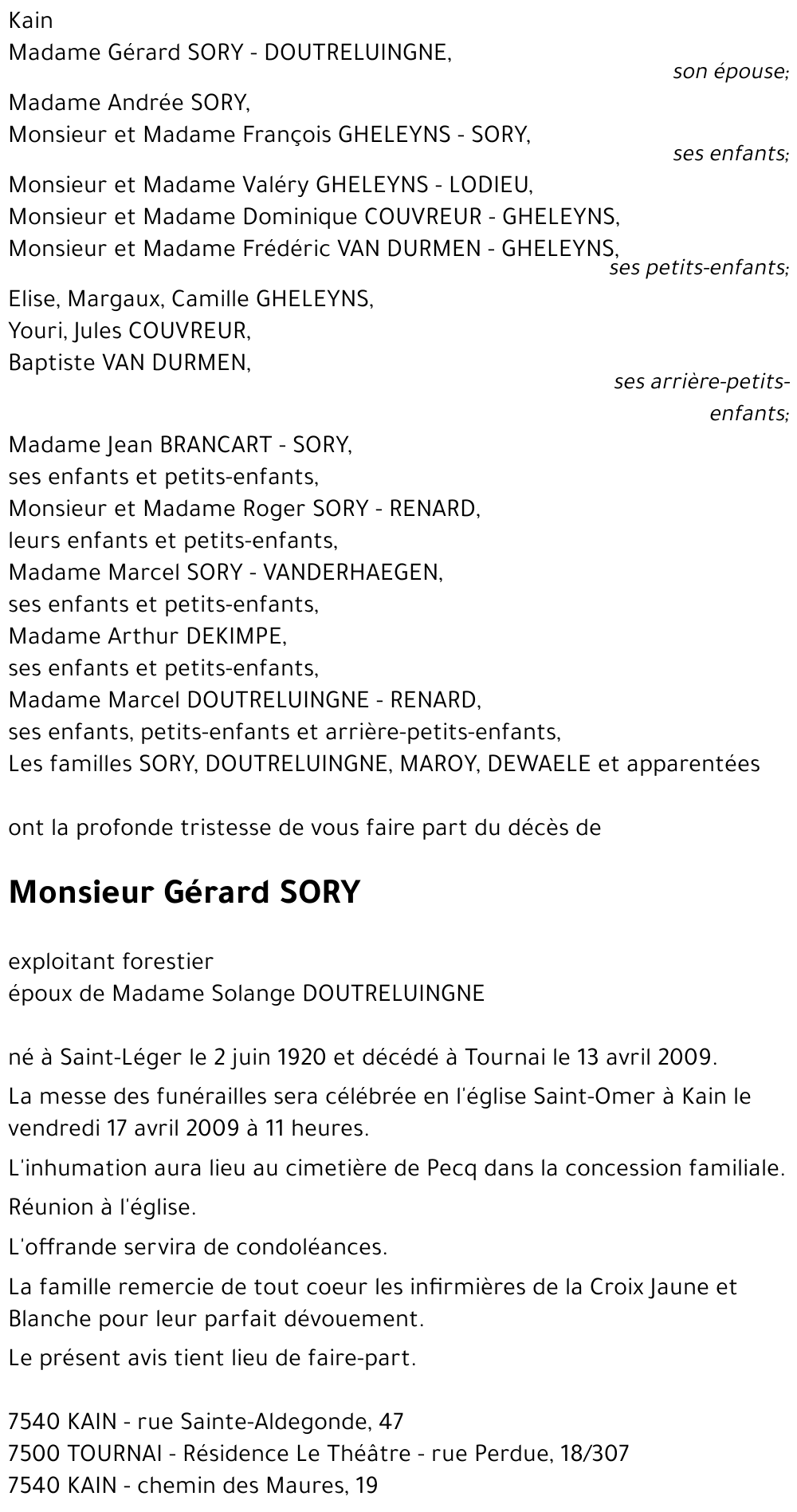 Gérard SORY