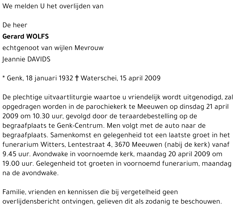 Gerard Wolfs