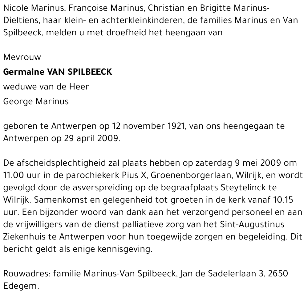 Germaine Van Spilbeeck