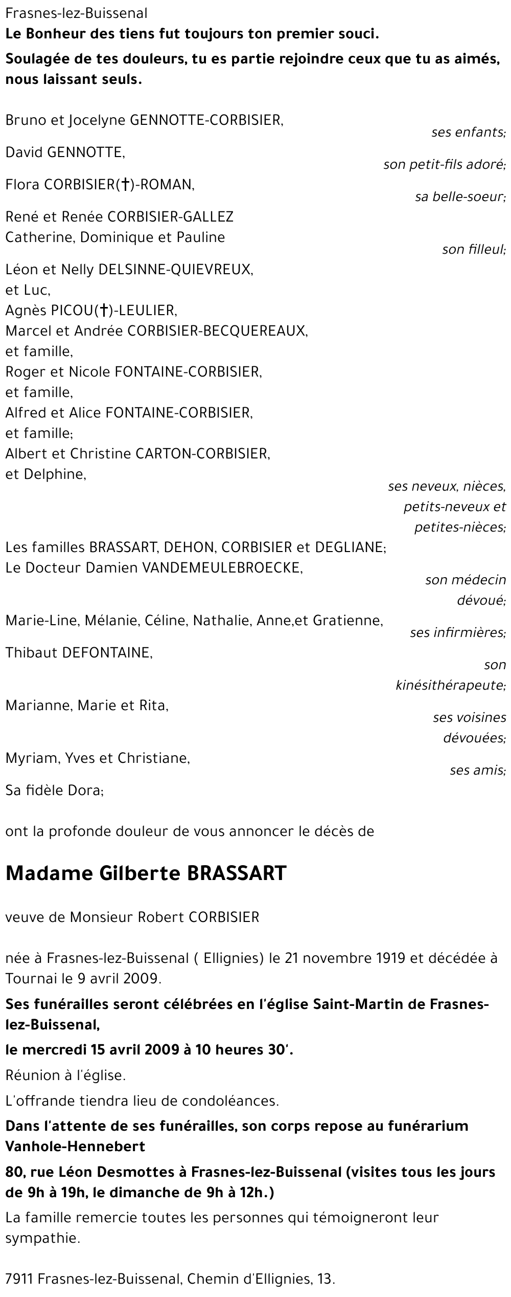 Gilberte BRASSART