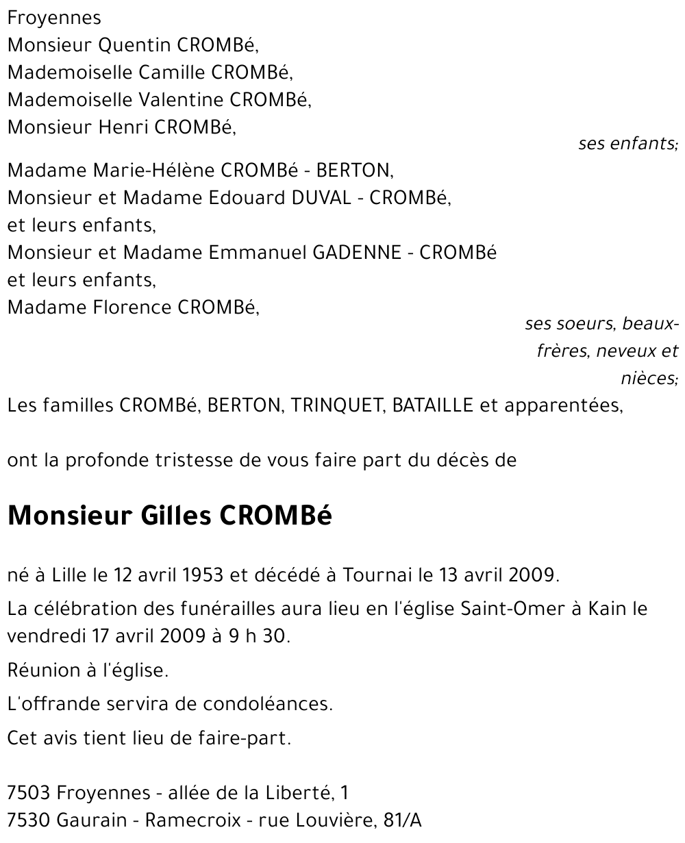 Gilles CROMBé