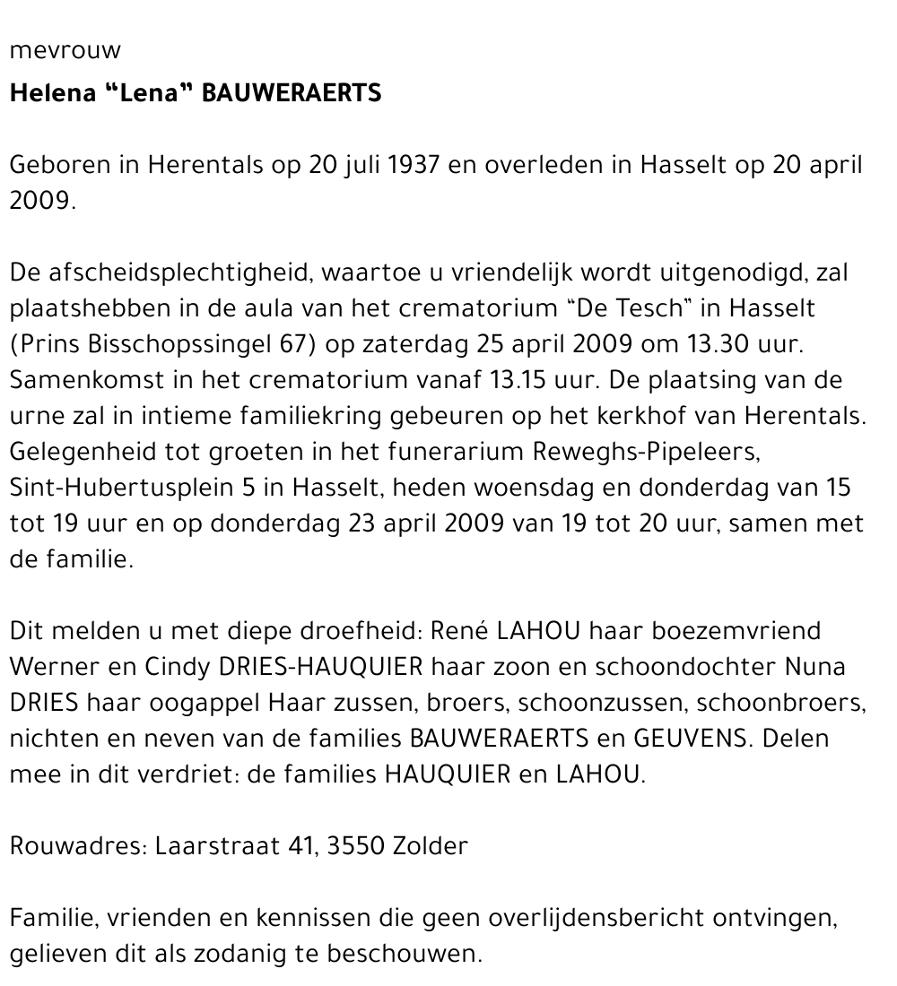 Helena 'Lena' Bauweraerts