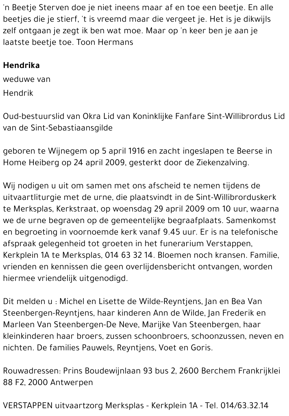 Hendrika Gusta PAUWELS