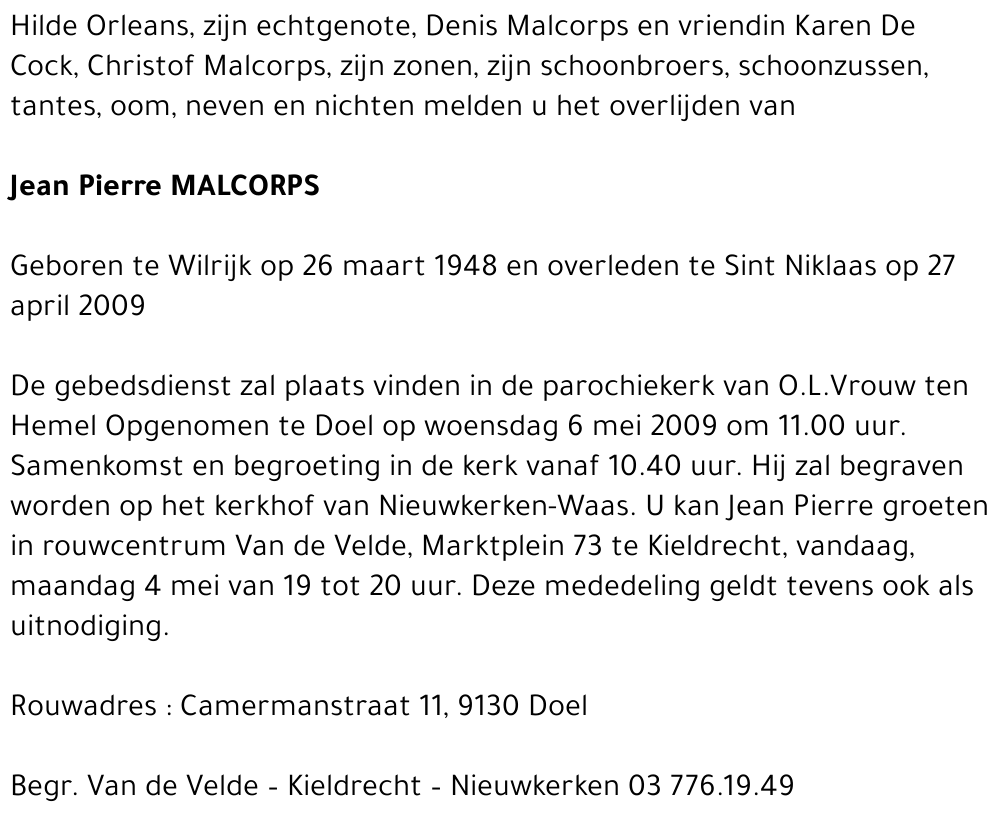 Jean Pierre Malcorps