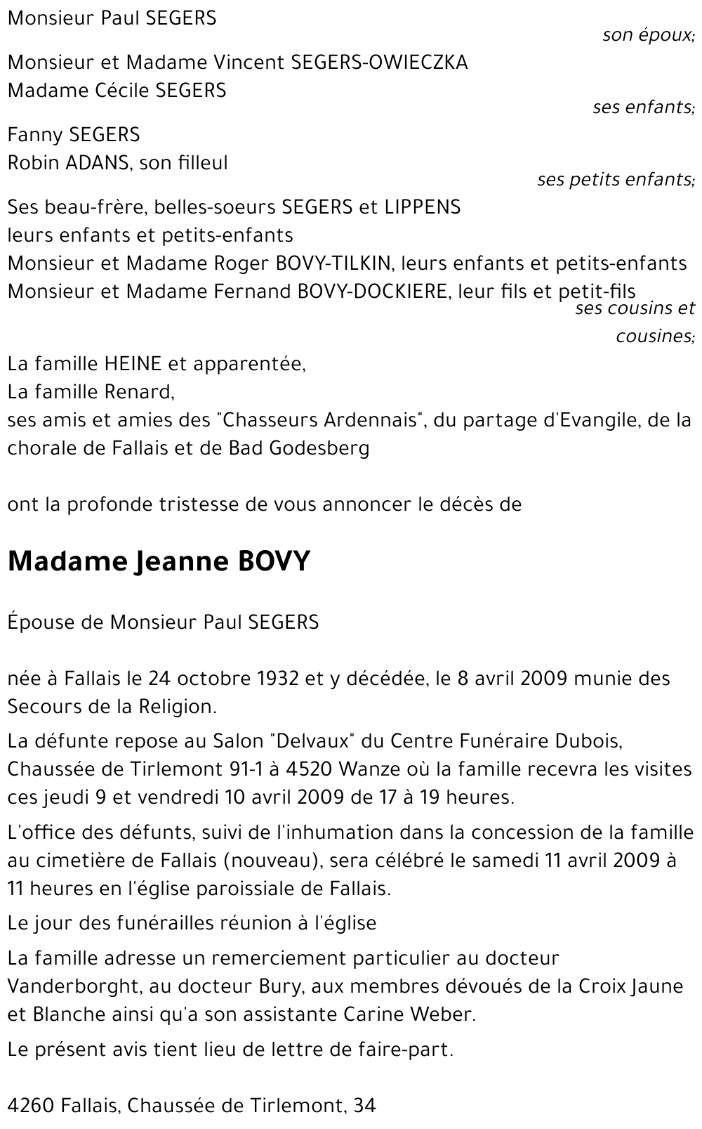 Jeanne BOVY