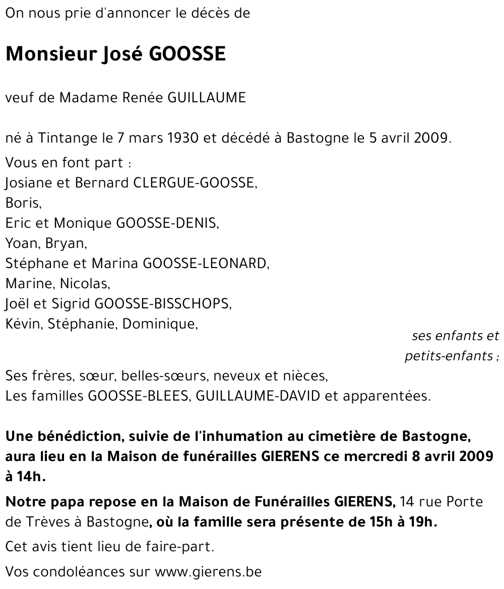 José GOOSSE