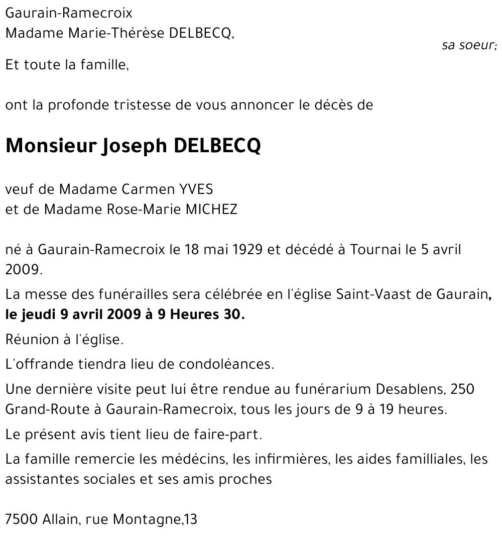 Joseph DELBECQ