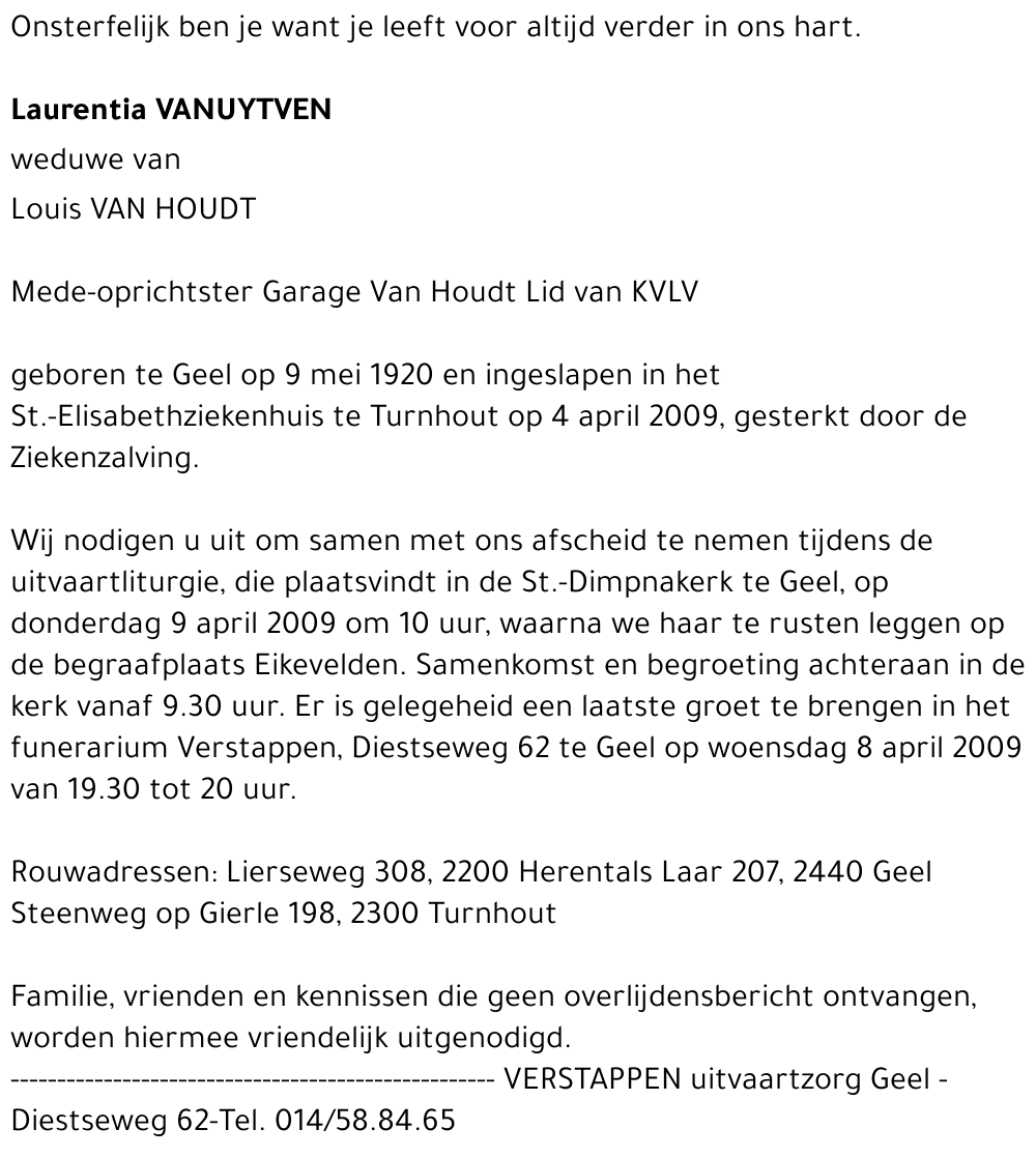 Laurentia VANUYTVEN