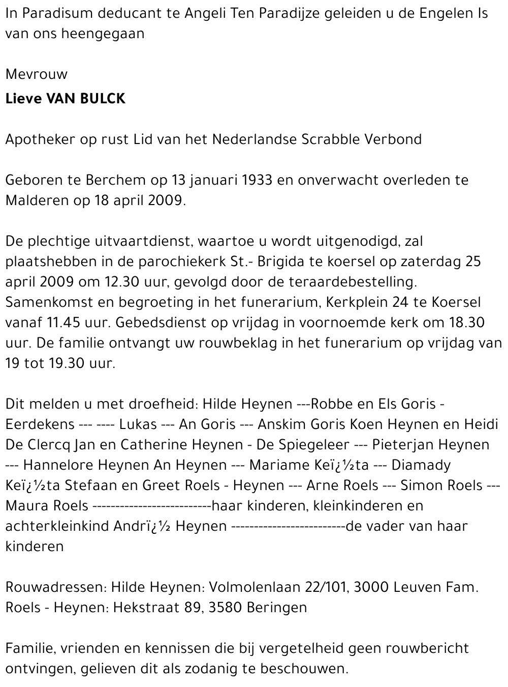 Lieve Van Bulck