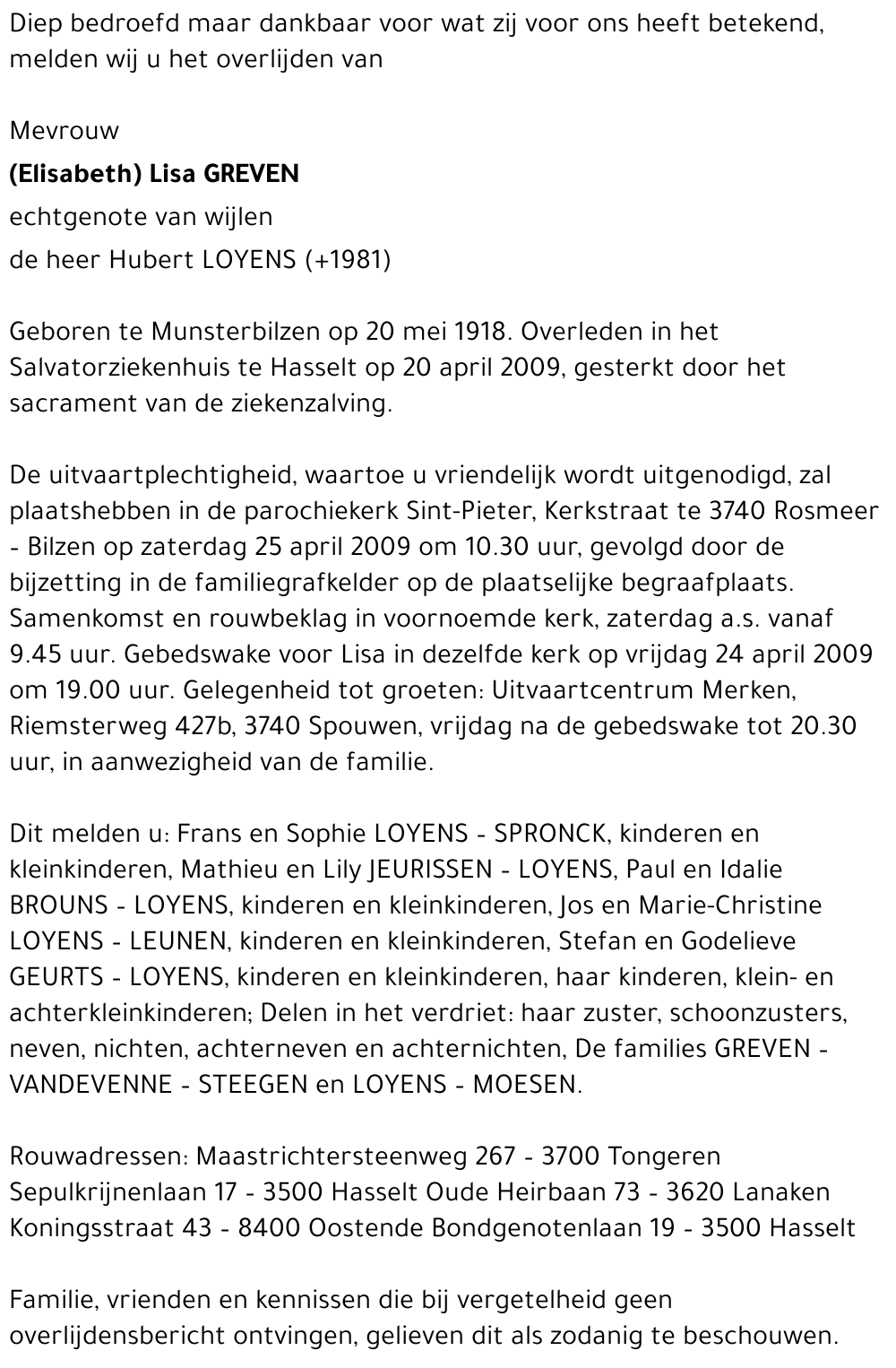 Lisa (Elisabeth) Greven