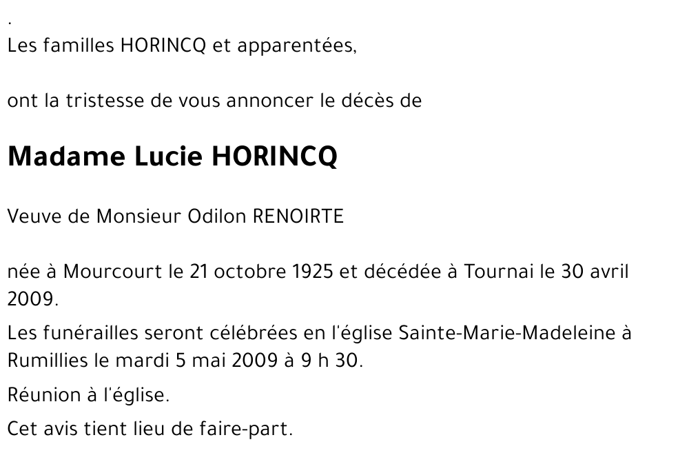 Lucie HORINCQ