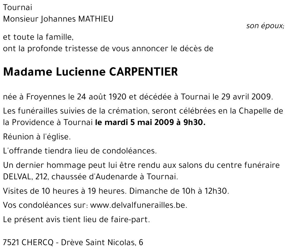 Lucienne CARPENTIER
