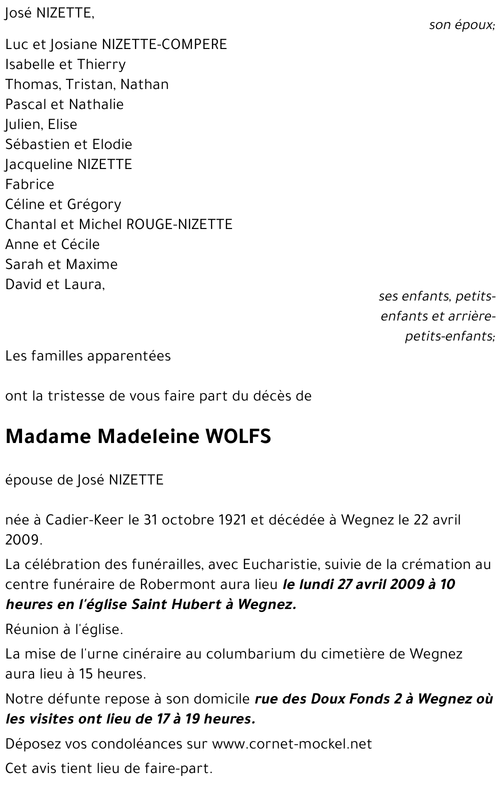Madeleine WOLFS