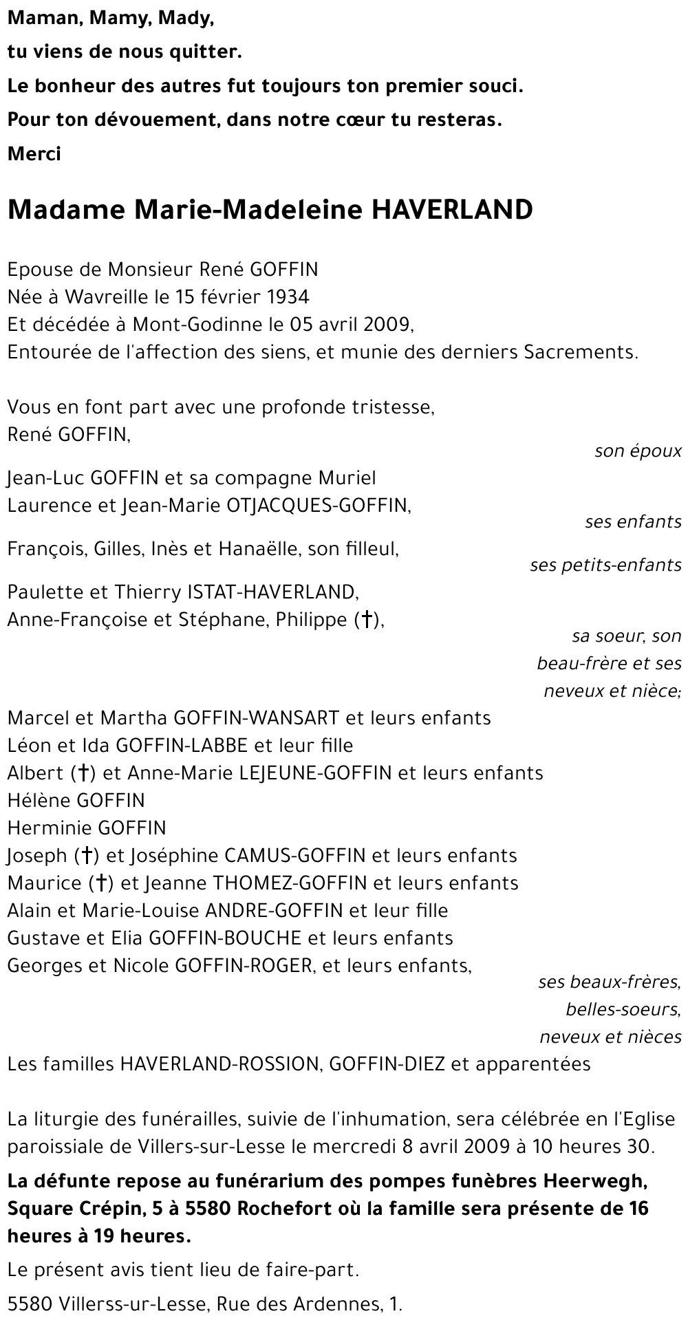 Marie-Madeleine HAVERLAND