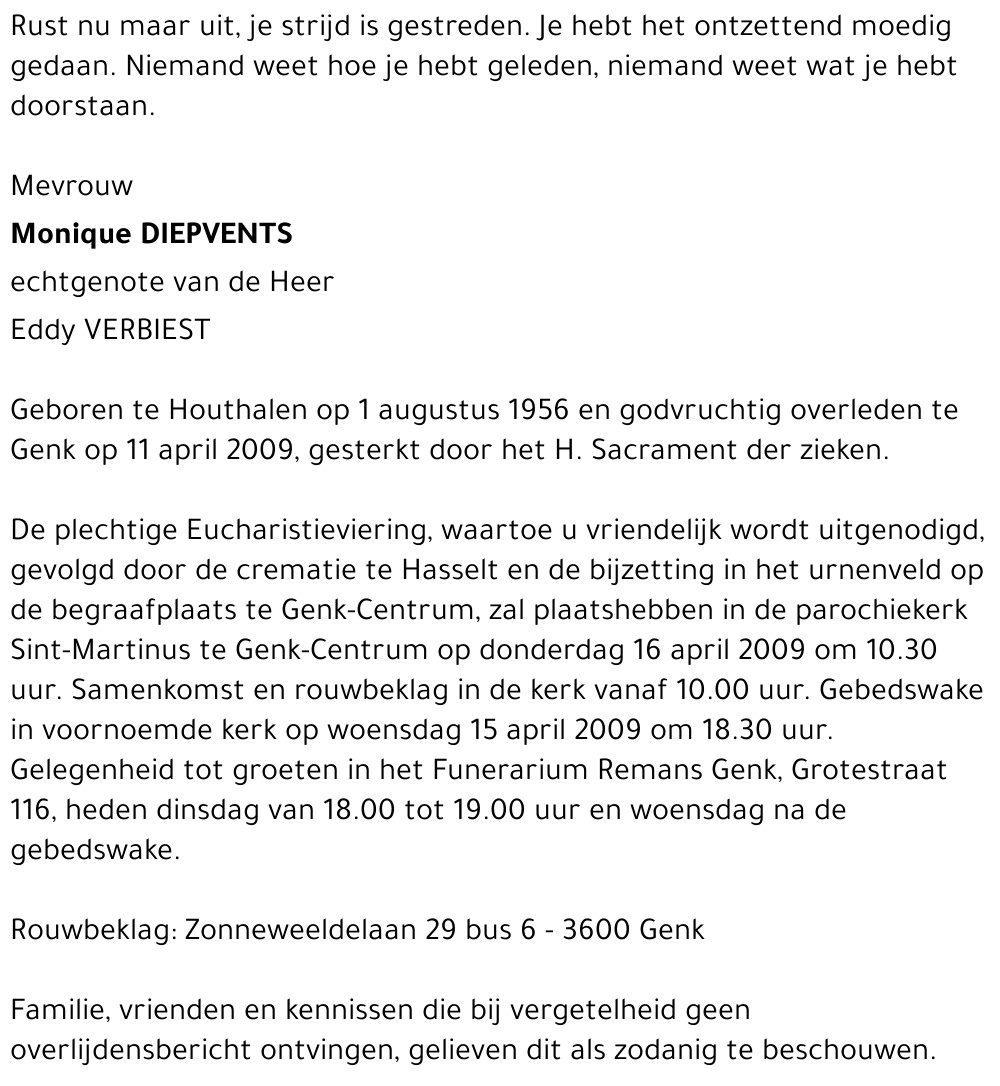 Monique DIEPVENTS