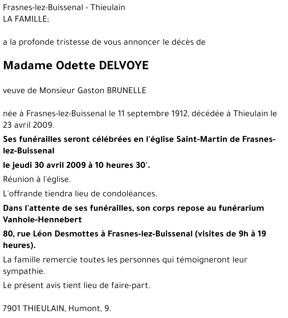 Odette DELVOYE