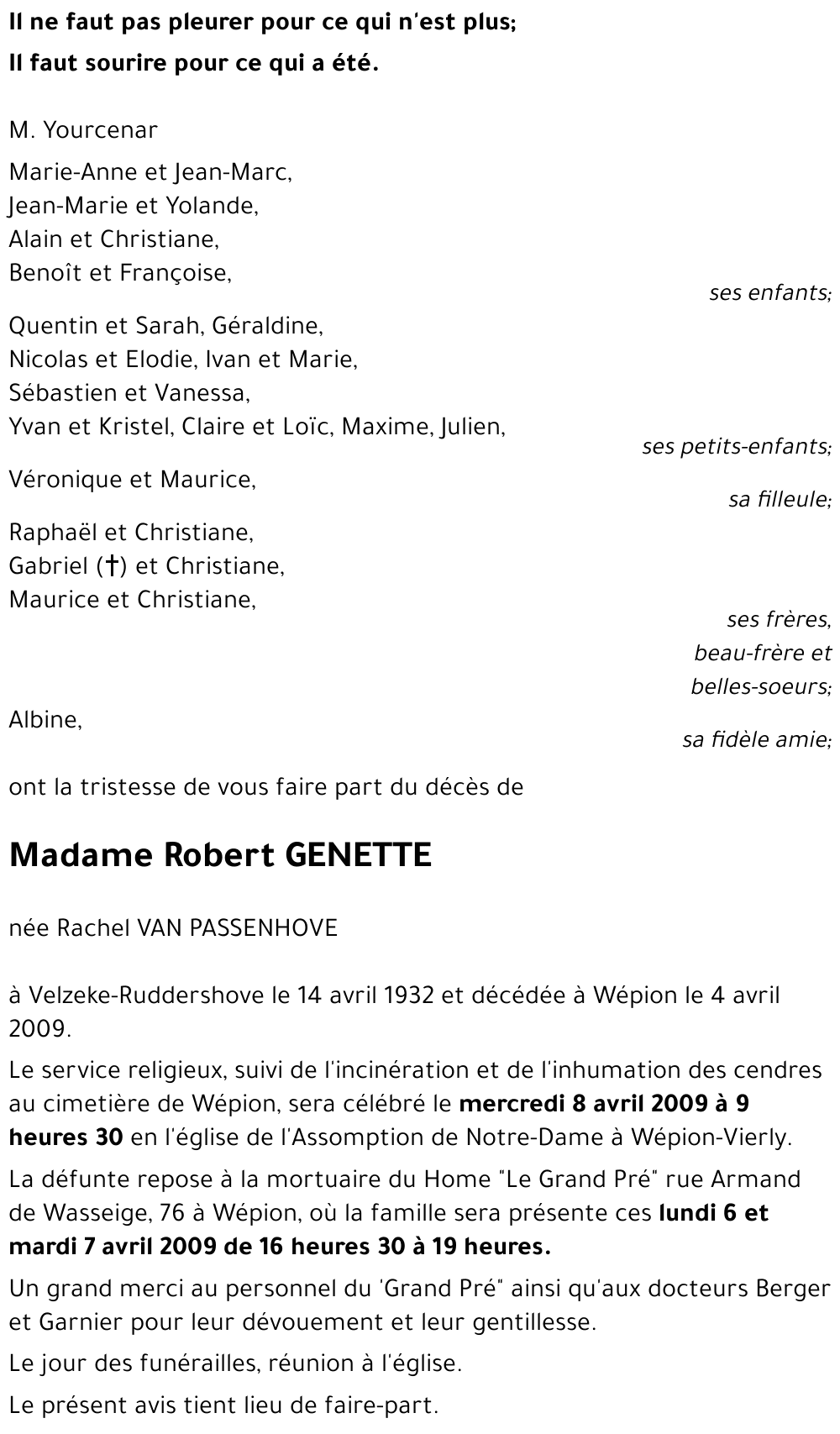 Rachel VAN PASSENHOVE