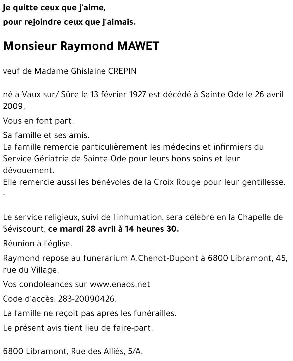 Raymond MAWET