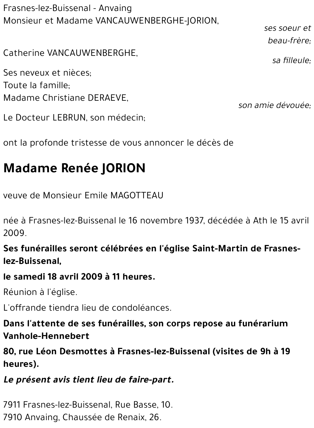 Renée JORION