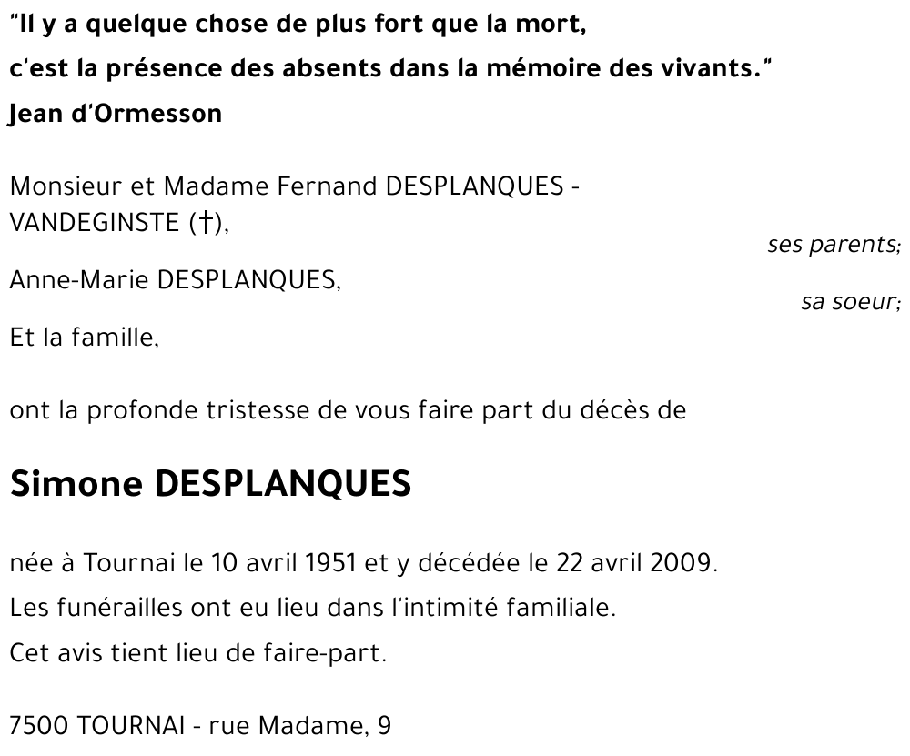 Simone DESPLANQUES
