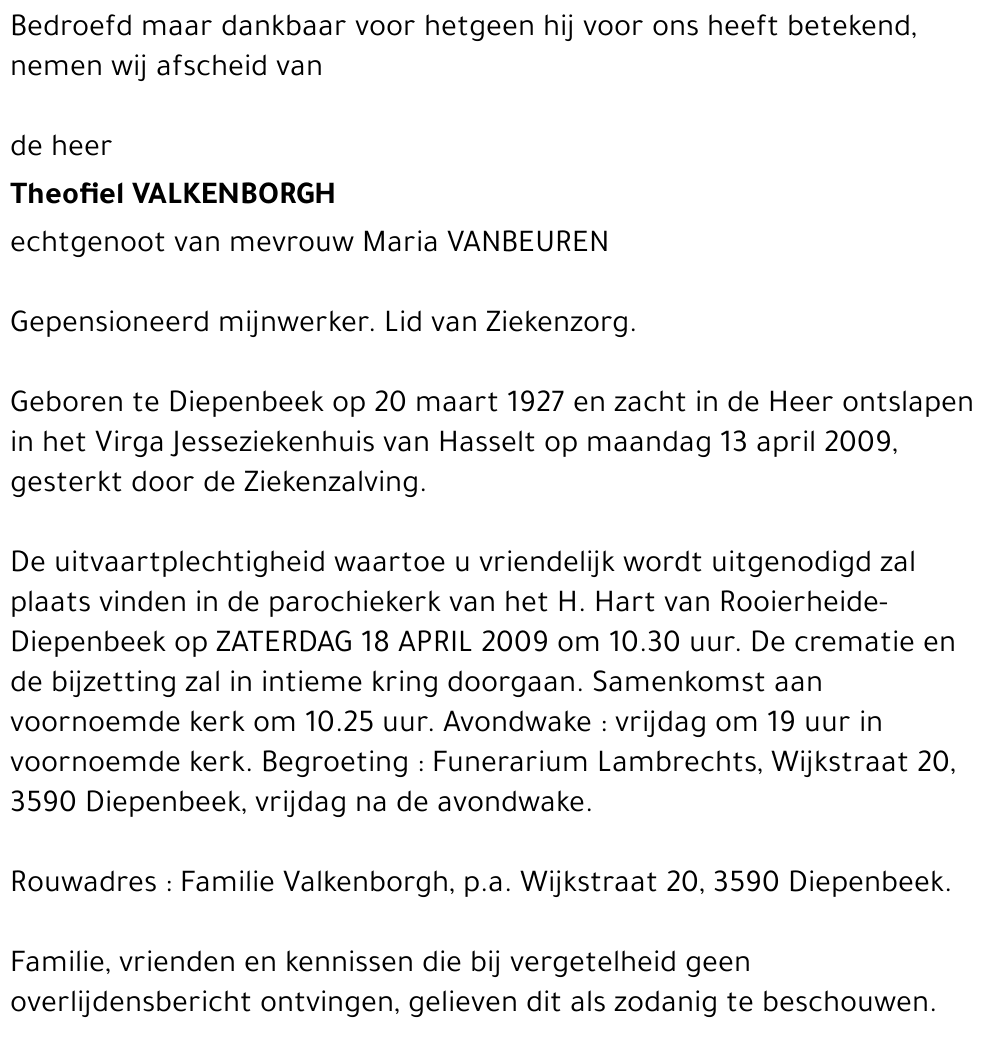 Theofiel VALKENBORGH