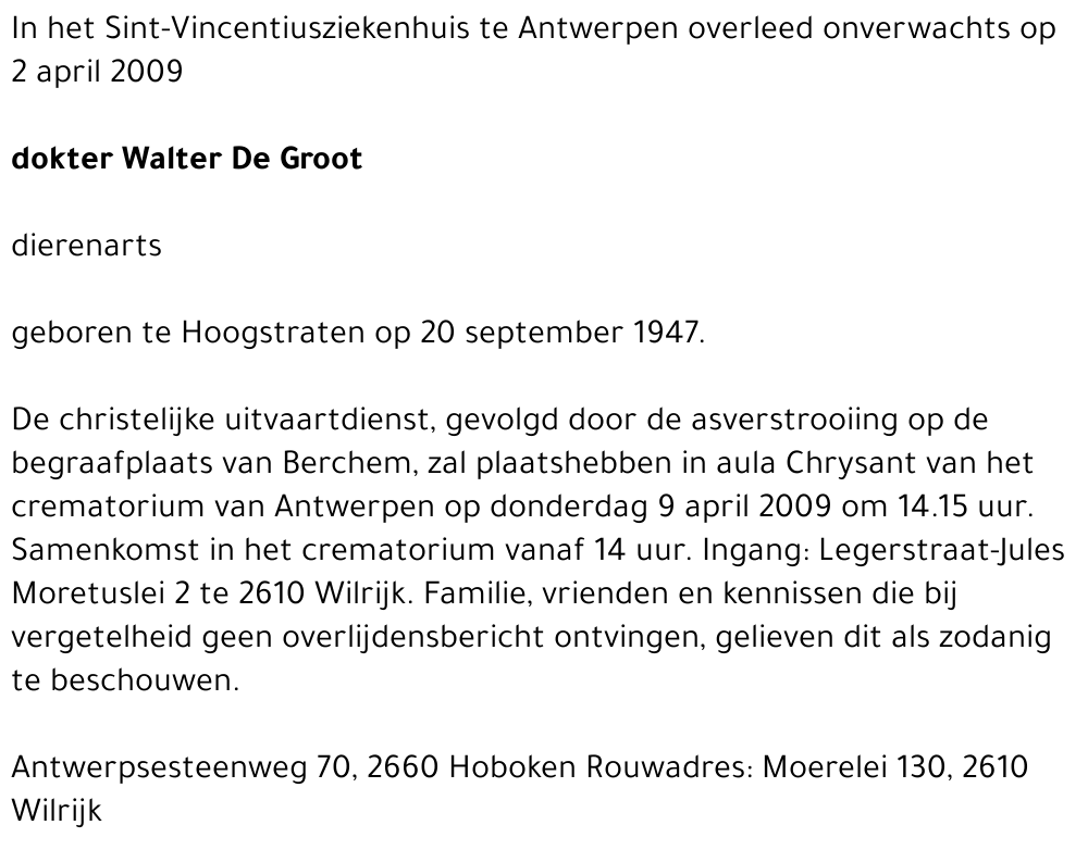 Walter De Groot
