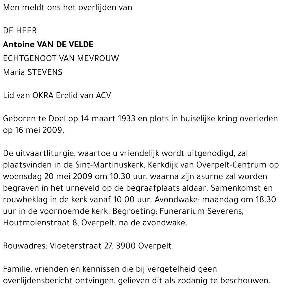 Antoine Van De Velde